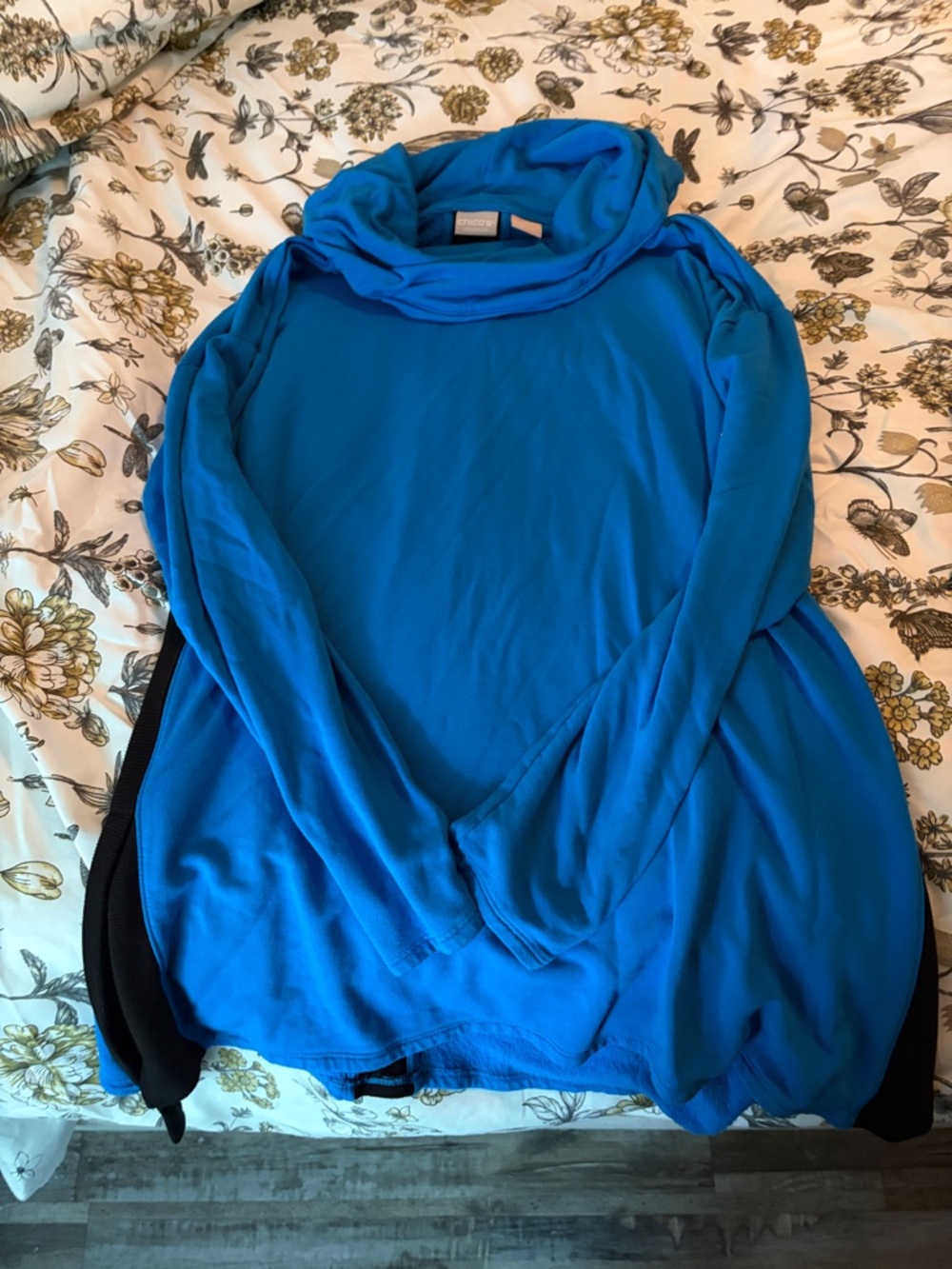 Chico's‎ Bright Teal Blue Hoodie Top